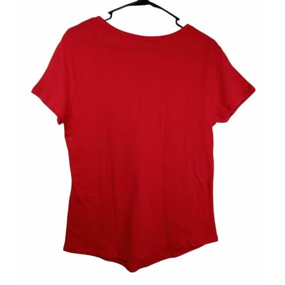 ANA CABANA Proud Military Wife V-Neck Red Military T-Shirt Size Small Patriotic - Picture 2 of 4